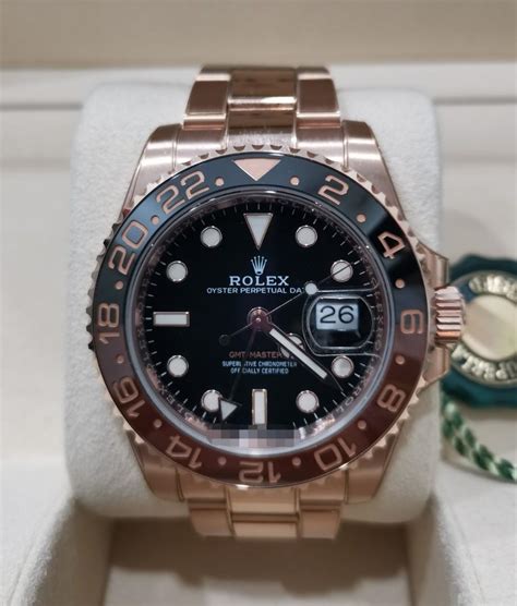 Rolex Gmt Master 2 Full Rose Gold Rootbeer 126715chnr Luxury Watches