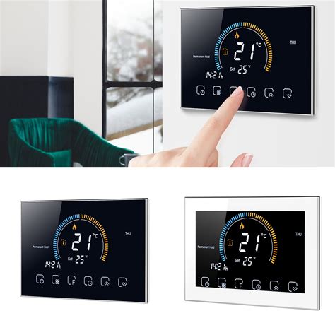 Lcd Touch Screen Thermostat Switch For Home Electric Heating Programmable Temperature