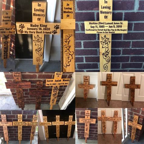 Memorial Wood Crosses Personalized Grave Markers Lost Loved - Etsy