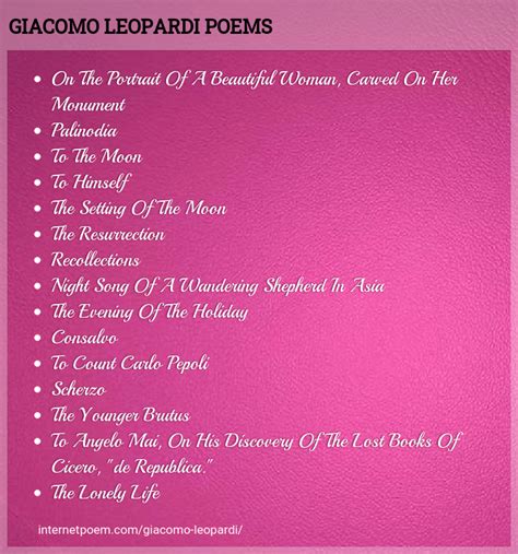 Giacomo Leopardi Earth Poems