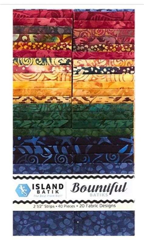 Island Batik Strip Pack Jelly Roll Bountiful 40 2 12 Etsy