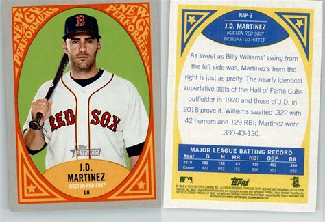 J D Martinez Topps Heritage New Age Performers Nap Red Sox