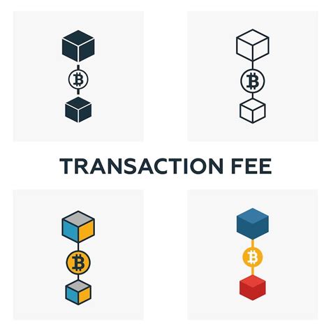 Premium Vector Transaction Fee Icon Set Four Elements In Diferent