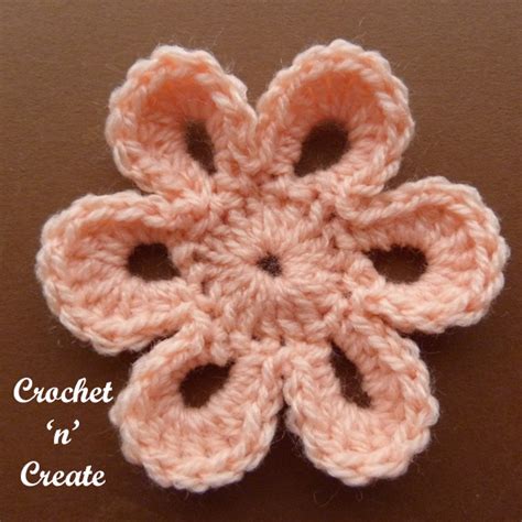 Crochet Six Petal Flower Free Crochet Pattern On Crochet N Create