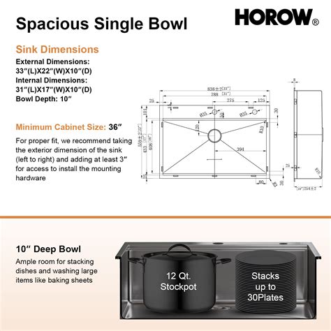 Horow Inch Drop In Workstation Kitchen Sink Gauge Topmount Drop