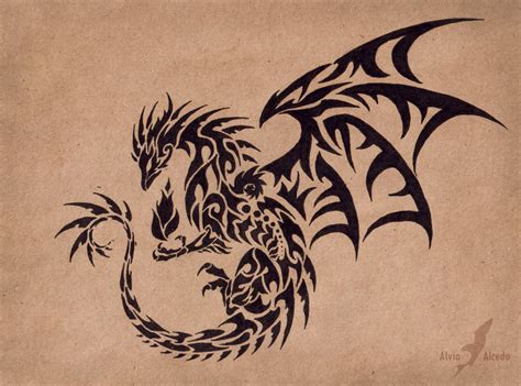 Dark Flame Master Dragon Tattoo Design By Alviaalcedo On Deviantart