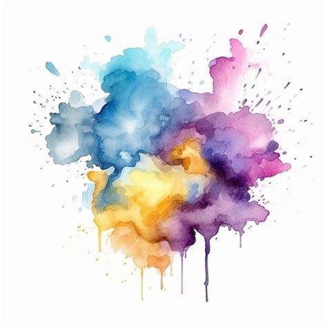 Una Pintura De Una Colorida Nube De Pintura Sobre Un Fondo Blanco Ai