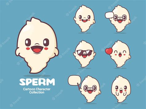 Premium Vector Cute Sperm Cartoon Character Vector Illustration