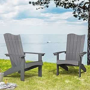 Amazon Lue Bona Wave Design Adirondack Chair Set Of Poly Hdps