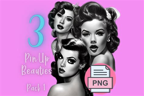 Pin Up Girls Pack 1 Graphic By Grey Cat · Creative Fabrica