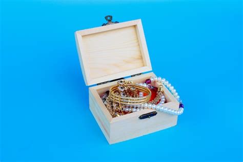 Premium Photo Opened Wooden Chest With Treasures