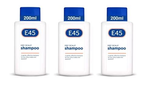 3x E45 Dermatological Dry Scalp Anti Dandruff Shampoo Hypoallergenic