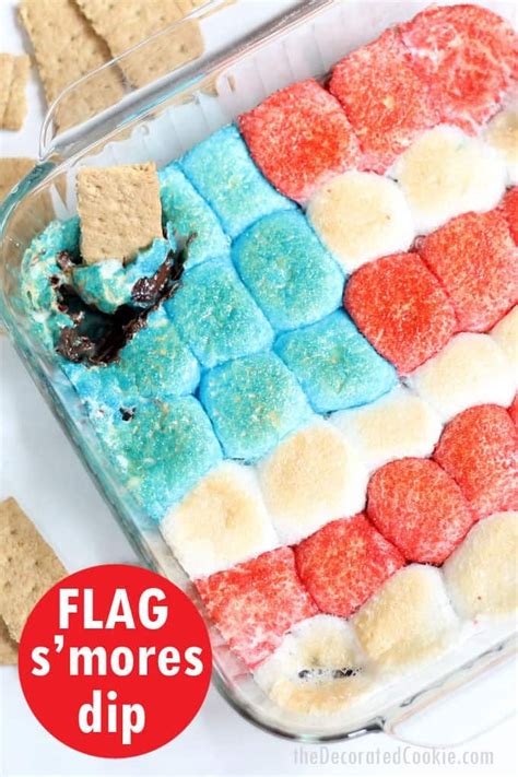 Flag S Mores Dip Easy 4th Of July Dessert Video Recipe 4th Of July Desserts Fourth Of