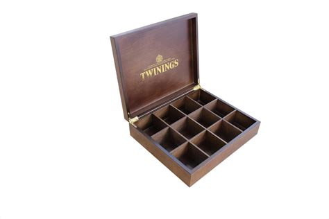 Twinings Dark Wood Finished 12 Compartment Tea T Packaging Box China Twinings Tea T Box