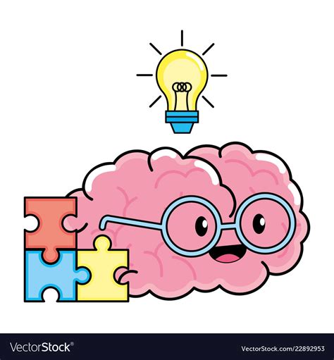 Cute brain cartoon Royalty Free Vector Image - VectorStock