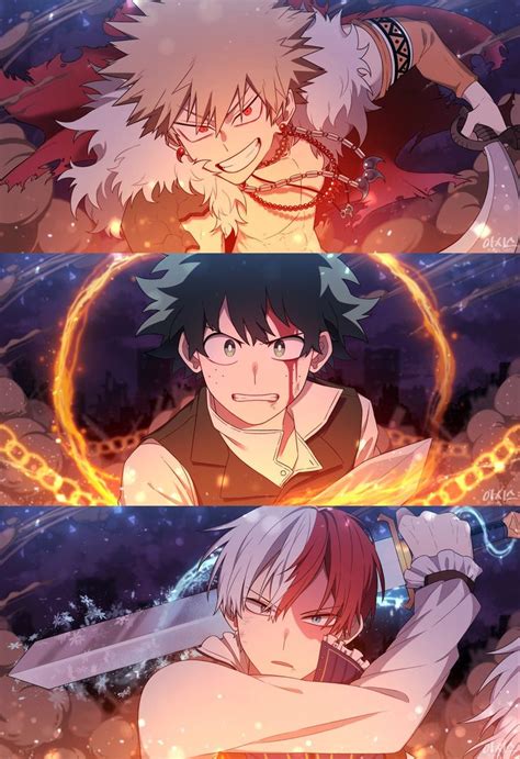 Bakugou Katsuki Midoriya Izuku Todoroki Shouto Boku No Hero Academia