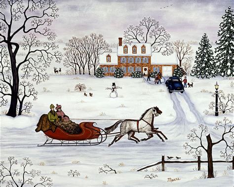 Christmas Sleigh Ride Painting By Linda Mears Fine Art America