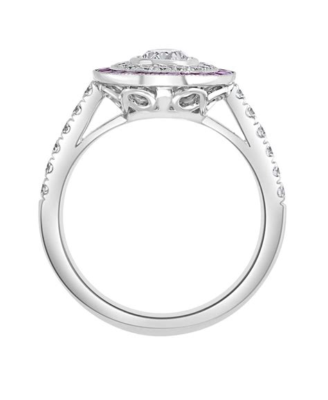 Effy Hematian 18 Karat White Gold Diamond and Pink Sapphire Ring For ...