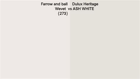 Farrow And Ball Wevet 273 Vs Dulux Heritage ASH WHITE Side By Side