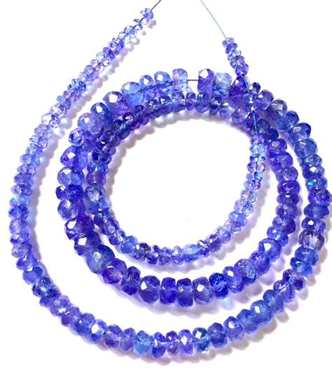 Aaa Fine Quality Tanzanite Beads Natural Tanzanite Rondelle