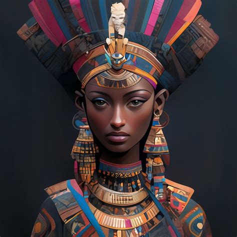 Premium Ai Image A Woman With A Very Elaborate Headdress And A Large