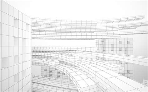 Premium Photo Animated Sketch Of A Building With A Grid Of Lines On A