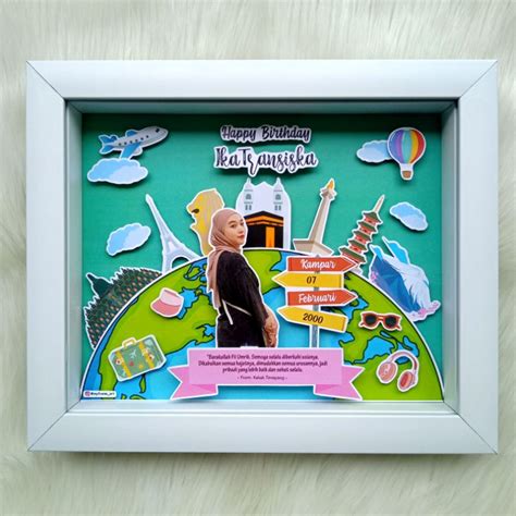 Jual KADO ULANG TAHUN POP UP FRAME TEMA TRAVELING KADO WISUDA KADO