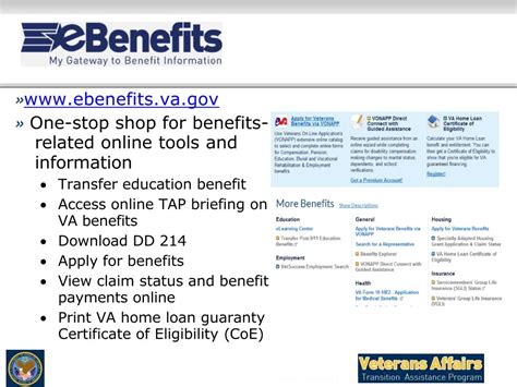 Ppt Tap Briefing On Va Benefits Powerpoint Presentation Free Download Id 4528021