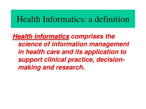 Ppt The Scope Of Health Informatics Powerpoint Presentation Free