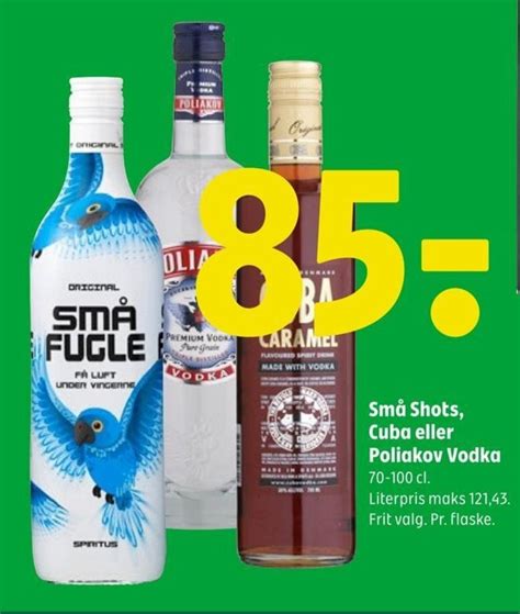 Små Shots Cuba eller Poliakov Vodka tilbud hos Coop 365