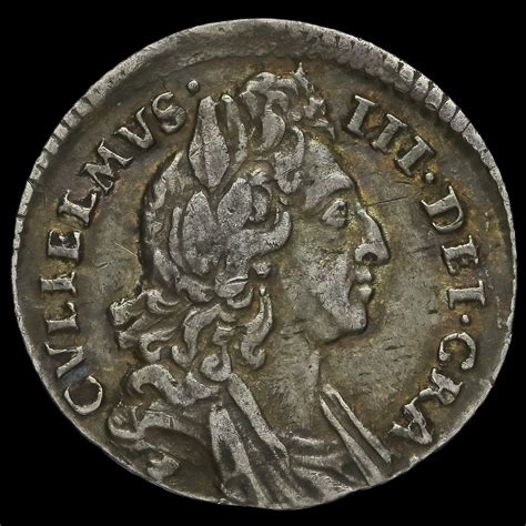 William Iii Early Milled Silver Sixpence Gvf