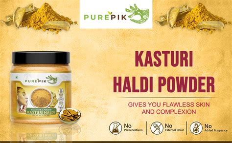 Pure Pik Organic Kasturi Haldi Powder For Face Beauty 200 Gram Jar