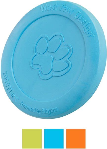 West Paw Zogoflex Zisc Flying Disc Dog Toy Aqua Blue Large