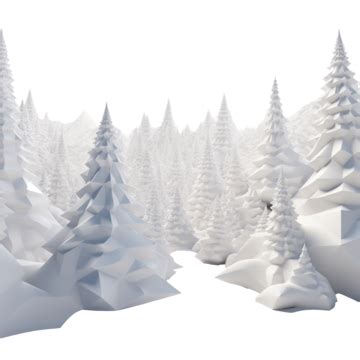 Rboles De Navidad Blancos Que Crecen En Terreno Nevado D Render Png