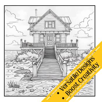 Beach House Coloring Page Summer Color Sheets By The Butlers Company