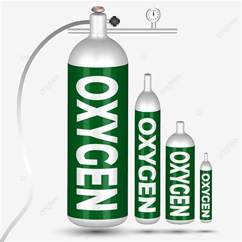 Oxygen Cylinder Clipart Transparent Background Realistic 3d Oxygen