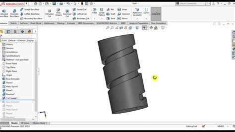 Solidworks Swept Cut With Solid Profile Youtube