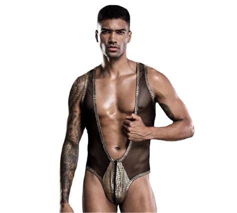 Men S Golden One Piece Open Sex Uniform Nightclub Binding Strap Sexy Lingerie Lingerie And