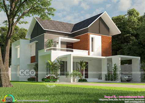 Bedroom Square Feet Sloping Roof Home Design Kerala Home