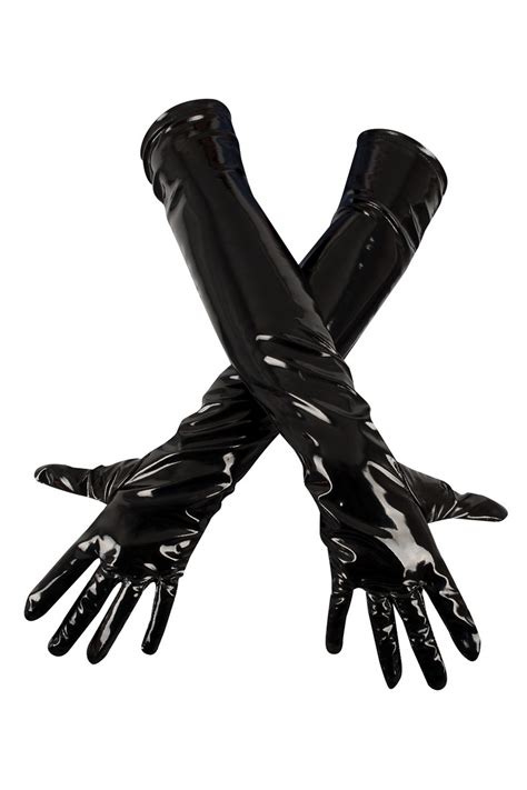 Gants Longs En Vinyle Noir Black Level