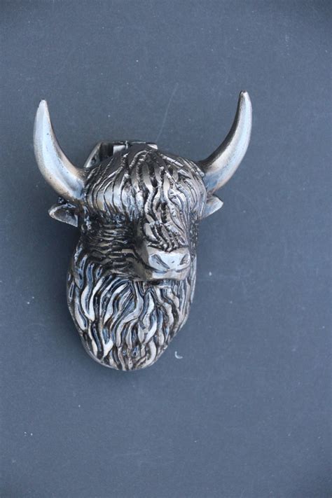 Highland Cow Door Knocker Various Finishes Lears Creative Interiors