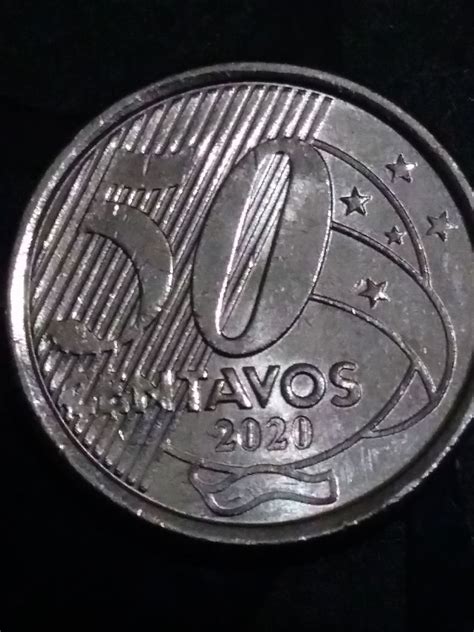 Moeda De 50 Centavos Ano 2020 Reverso Inclinado A Direita Produto