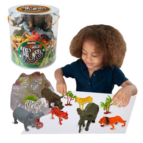 Tub Playsets - Wild Animal from Deluxebase. Zoo Animal Toys Set for ...