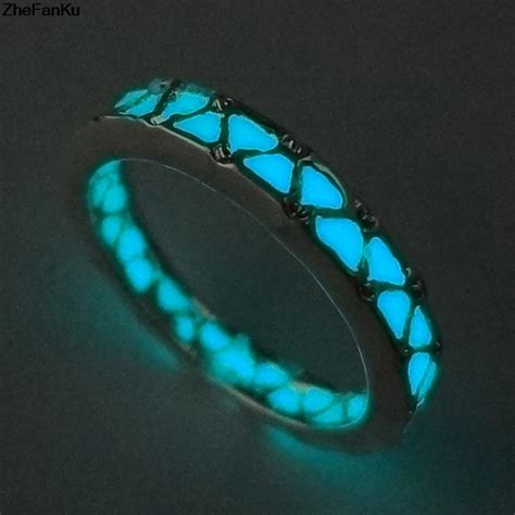 Glow In The Dark Ring Hollow Heart Love Open Fluorescent Glowing Rings