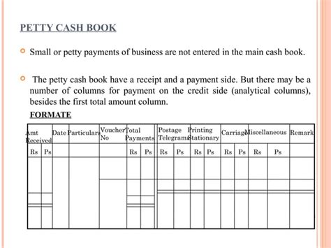 Types Of Cash Book Ppt