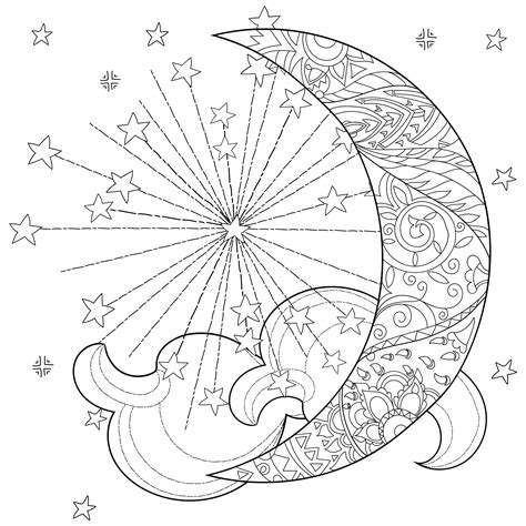 Zentangle Sun And Moon Coloring Pages Coloring Pages