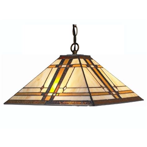 Amora Lighting 2 Light Tiffany Style Mission Hanging Lamp Am1053hl14