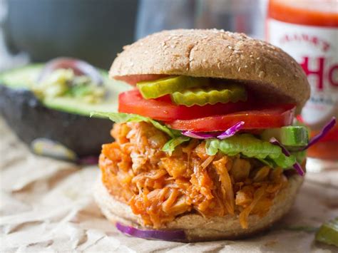 Tender Jackfruit Is Simmered In Spicy Maple Buffalo Sauce And Stuffed