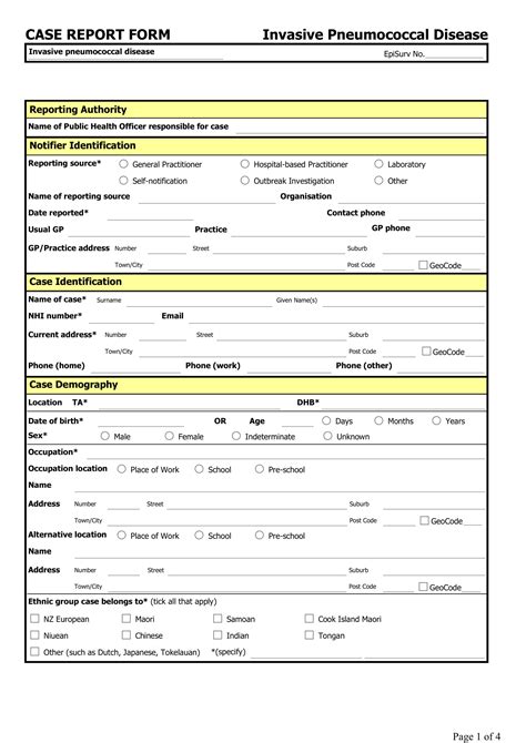 Case Report Form Template Rebeccachulew