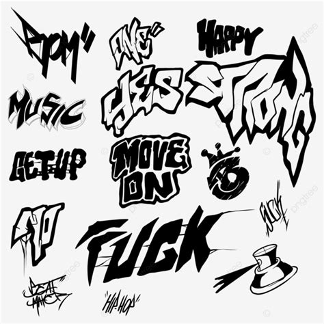 Graffiti Vector Hd Png Images Graffiti Set Vector Graffiti Drawing